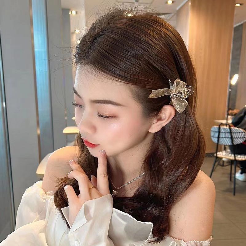 FerenHongXia Jepit Rambut Wanita Permata Pita Gaya Korea