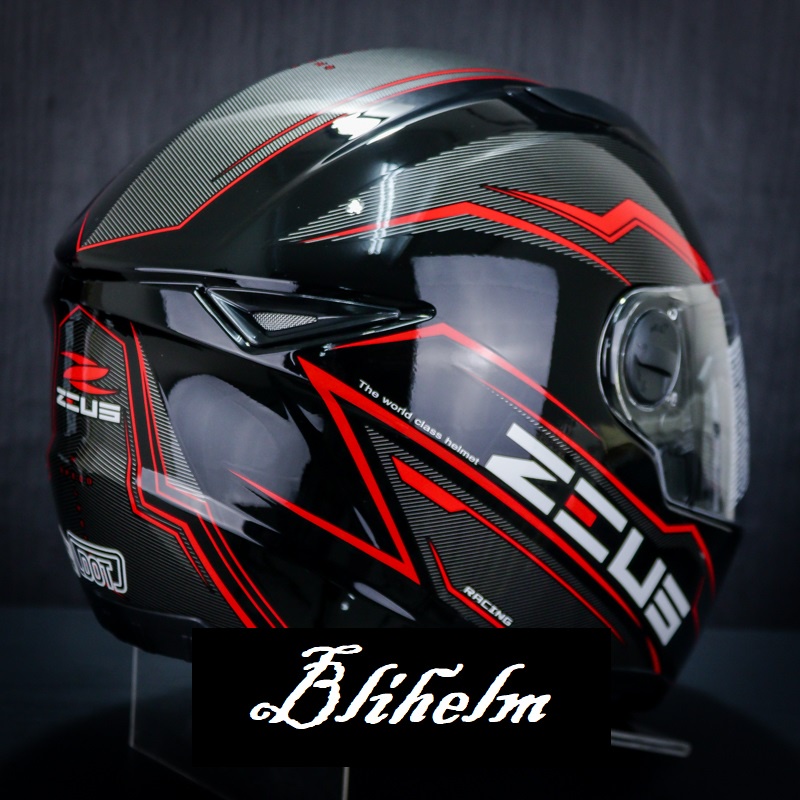 HELM ZEUS ZS 811 BLACK AL12 RED | ZS811 FULL FACE HELMET SNI | ZS-811 FREE DARK VISOR-3