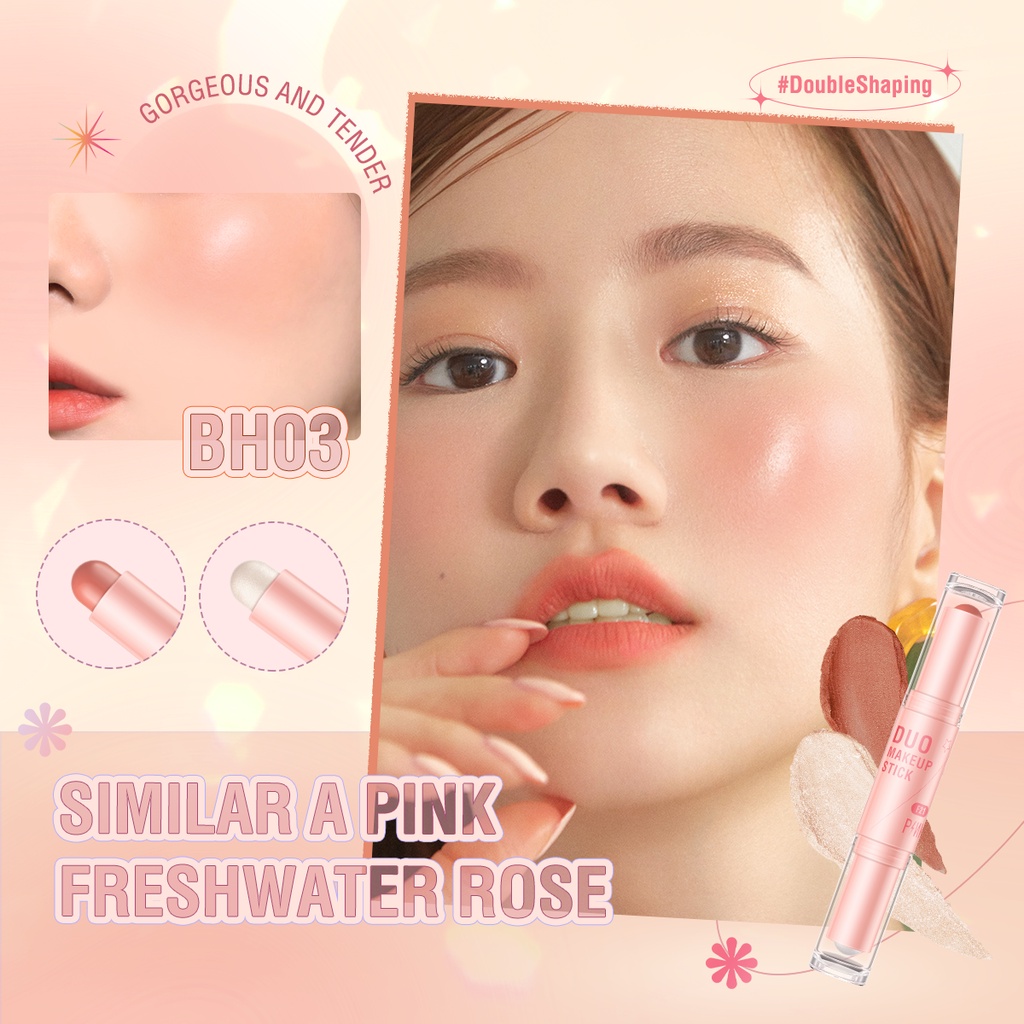 ★ BB ★  PINKFLASH Duo Make Up Stick - Double Shaping Magic Shaping Flicker Honey DUO Makeup Stick Creamy Smooth Highlighter Shimmer - F21