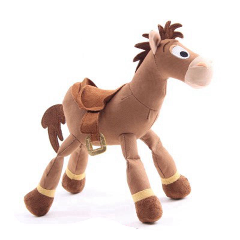 25cm Toy Story 4 Soft Plush Stuffed Bullseye Woody Jessie Horse - 4pcs set roblox blocks doll virtual world neverland lagoon action