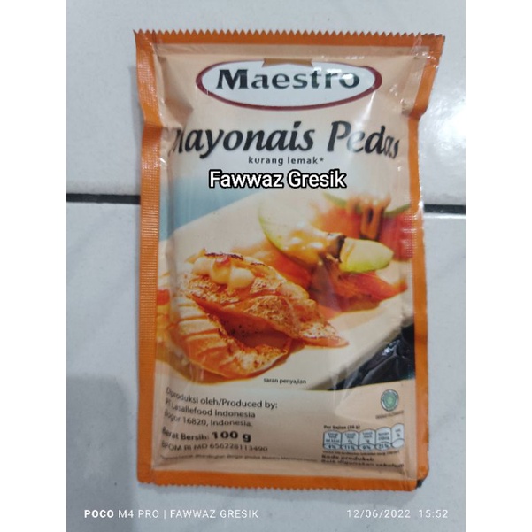 

Maestro Mayonais Pedas Sachet 100gr - Mayonaise mayones mayo pedas 100 gr