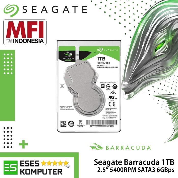 HDD Laptop Seagate BarraCuda 1TB 2.5 inch SATA3 - Harddisk Notebook