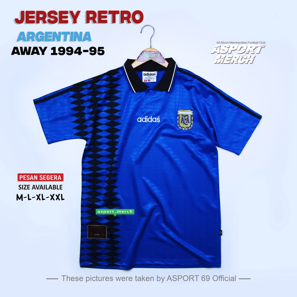 JERSEY RETRO ARGENTINA AWAY 1994 1995 SOCCER JERSEY ARGENTINA WORLDCUP 1994 RETRO IMPORT