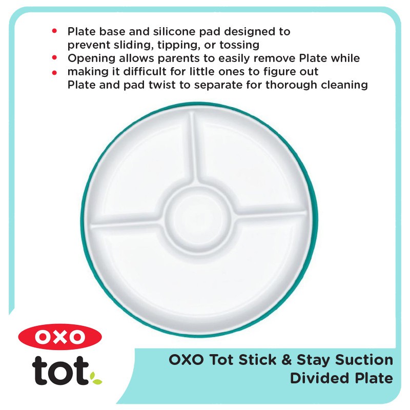 OXO TOT STICK &amp; STAY SUCTION DIVIDED PLAT