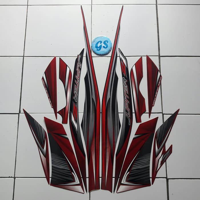 striping motor jupiter z1 2012 hitam-merah
