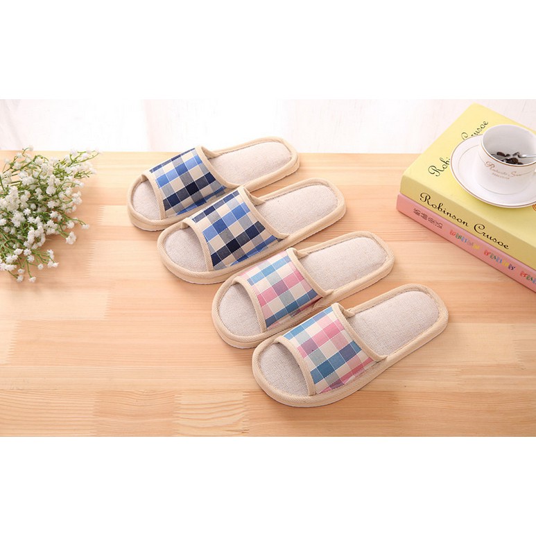 Flashmart Sandal Selop Linen Nyaman Comfy Kain Indoor Cocok digunakan didalam rumah / kamar mandi / taman / Hadir dengan beberapa ukuran dan warna-warna yang menarik