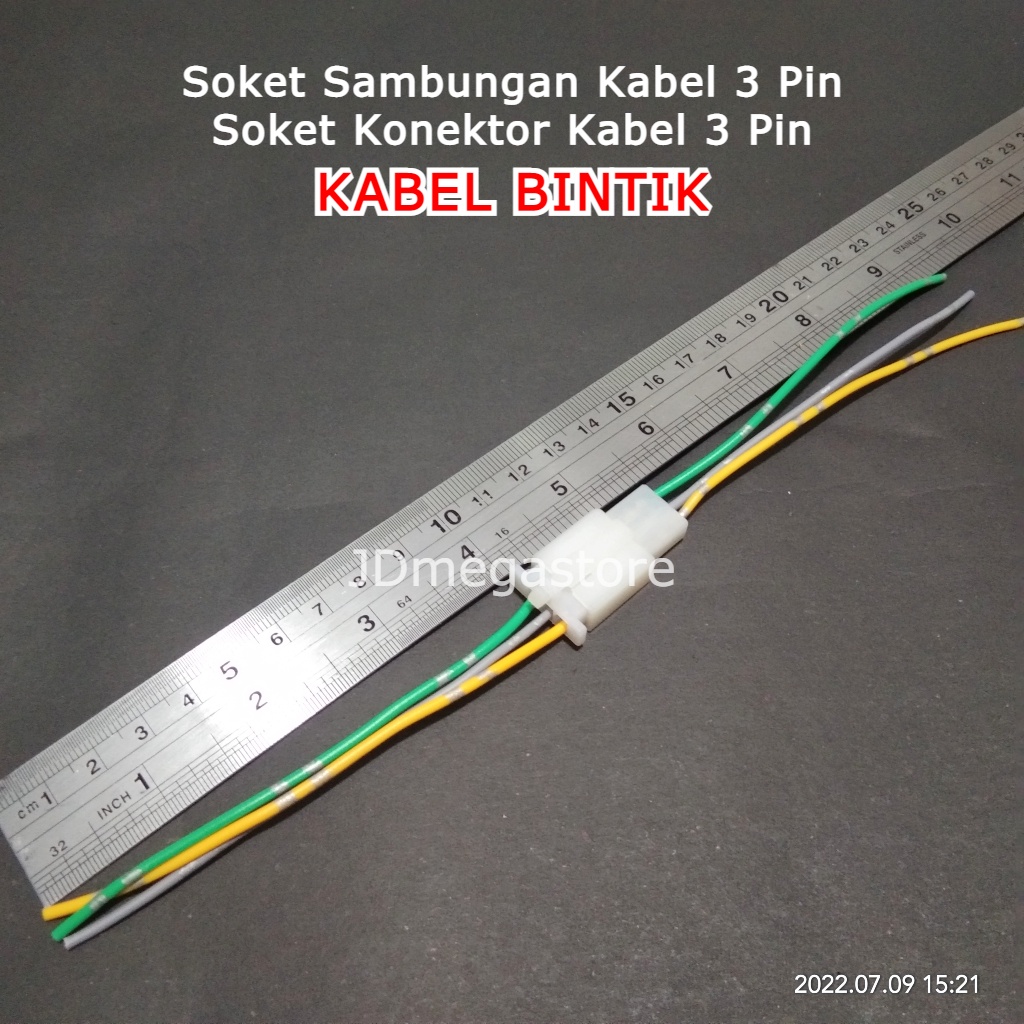 (Grosir/COD) Soket Sambungan Kabel 3 Pin / Soket Konektor Kabel 3 Pin - KABEL BINTIK