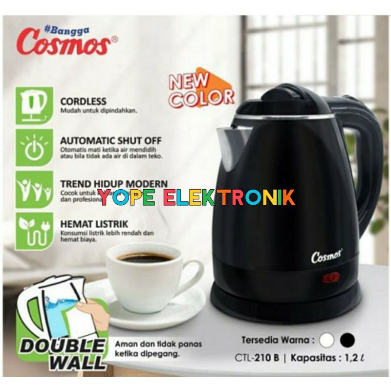 Teko Listrik Cosmos Electric Kettle – 1.2 L CTL-210 Ketel Elektrik Mug Listrik Pemanas Air Water Hea
