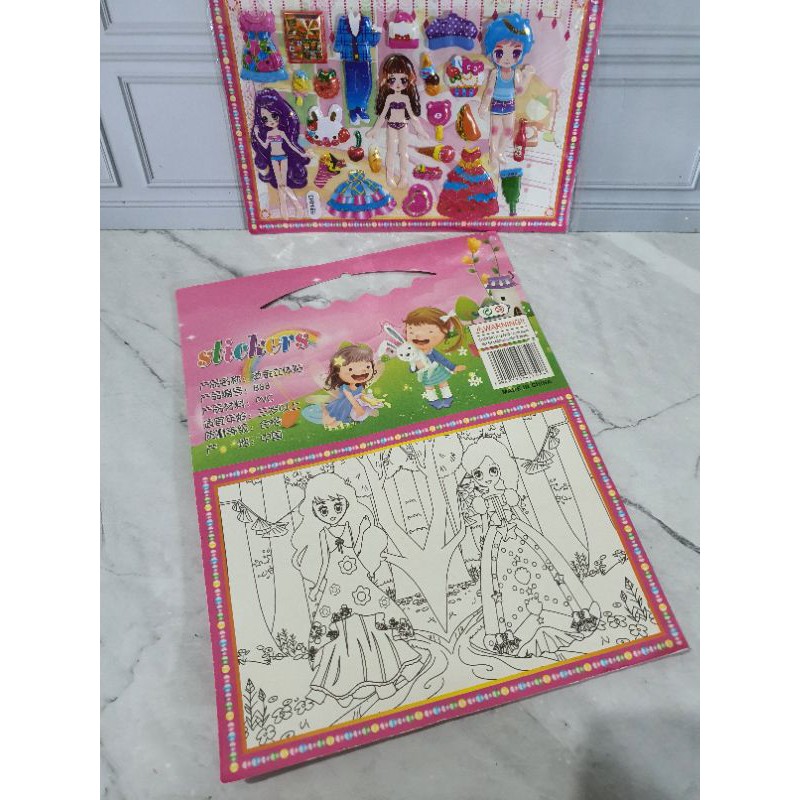 sticker gambar karakter/sticker anak/sticker girl/STICKER KOTAK BESAR-2