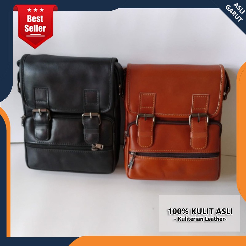 Sling Bag  Pria  Kulit Sapi Asli Branded  Keren Mewah 