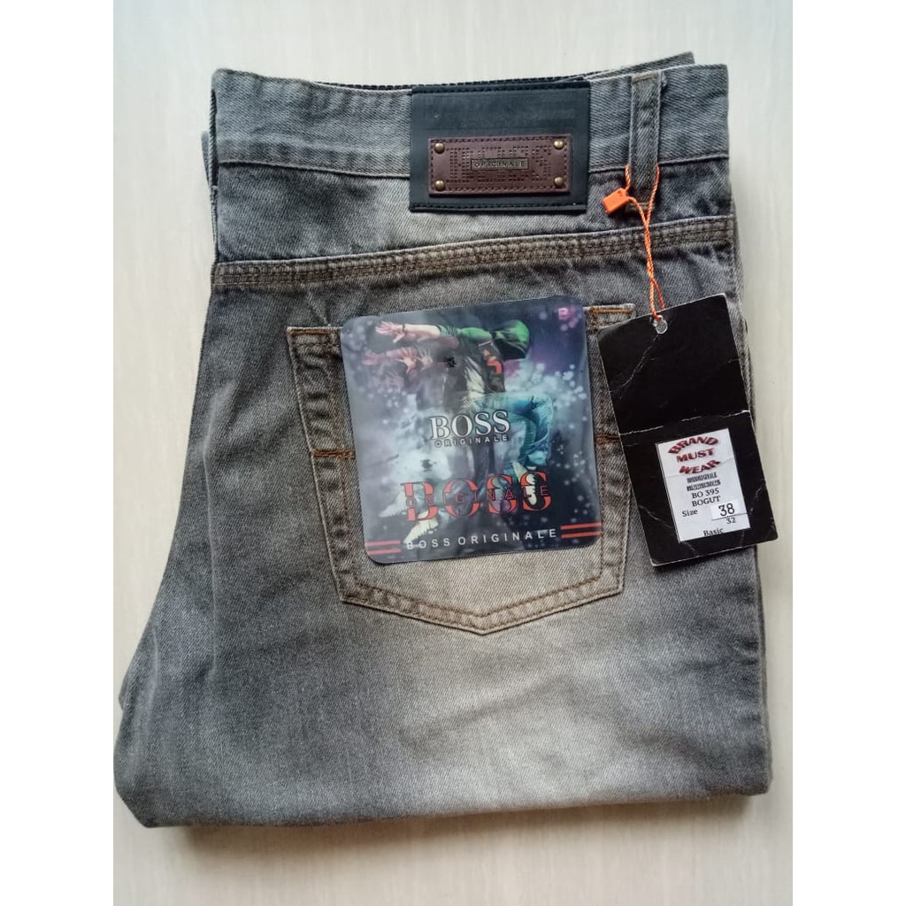  CELANA  DENIM JEANS BIO SCRAP WARNA GREY ABU BAHAN LEMBUT 