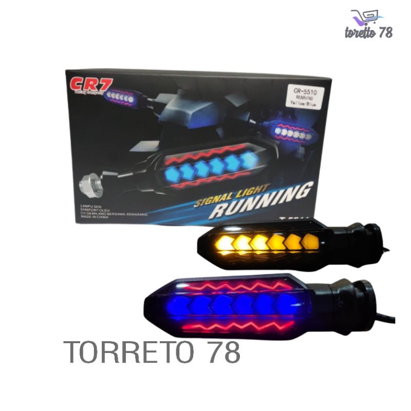Lampu Sein den Led Running T5510 Depan Belakang 2in1 model lidi Cb Universal Semua