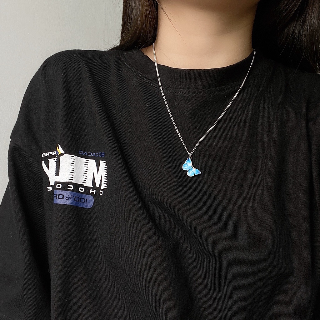 Blue butterfly kalung lisa gaya yang sama kalung wanita 2020 baru lampu mewah minoritas rasa desain