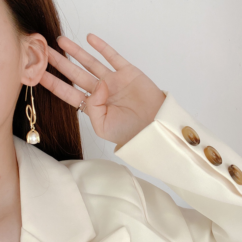 Anting Mutiara Bentuk Geometris Untuk Aksesoris