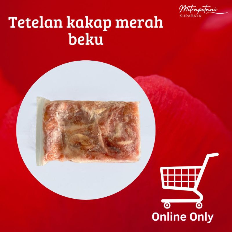 Tetelan kakap merah, potongan kakap merah beku, tetelan ikan kakap merah