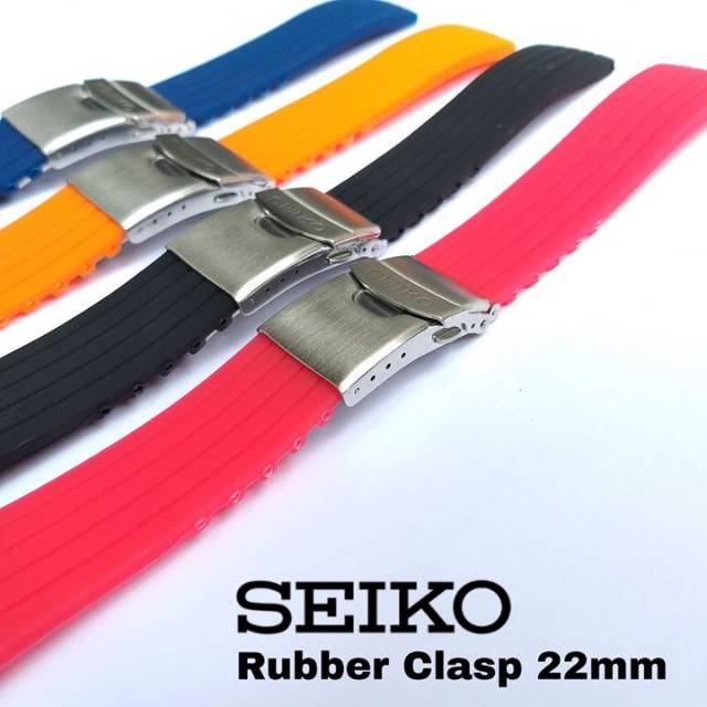 Rubber strap Clasp Tali jam tangan Karet seiko 22mm