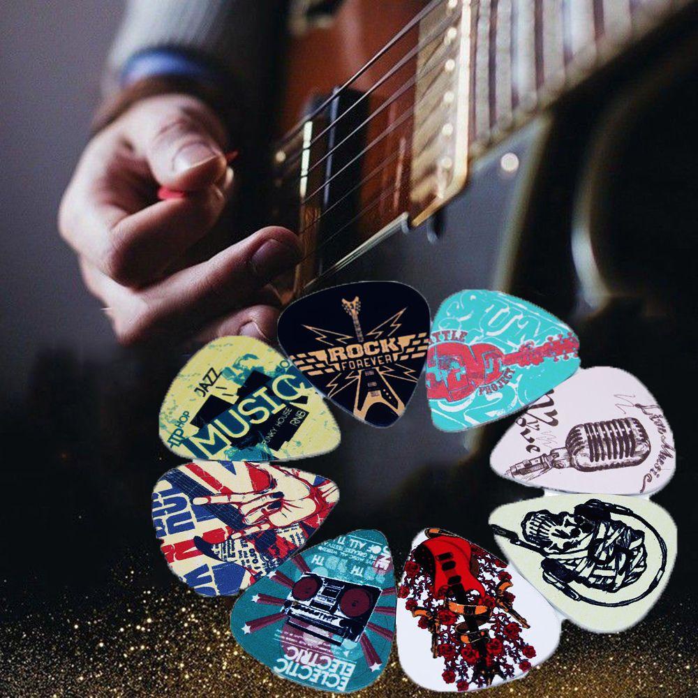 Nickolas1 Picks Gitar Motif Campur Gerakan Batuan Acoustic Electric Shrapnel