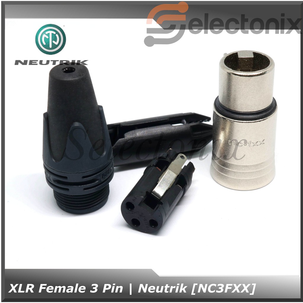 Konektor XLR 3 Pin Female | Neutrik [NC3FXX] / [NC3FXX-B]