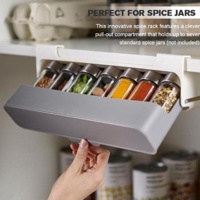 Spic Jar Organizer Wall Mounted Spice Bottle Rack Plastic Kitchen Sauce Cabinet Drawer Shelf huiteni.id