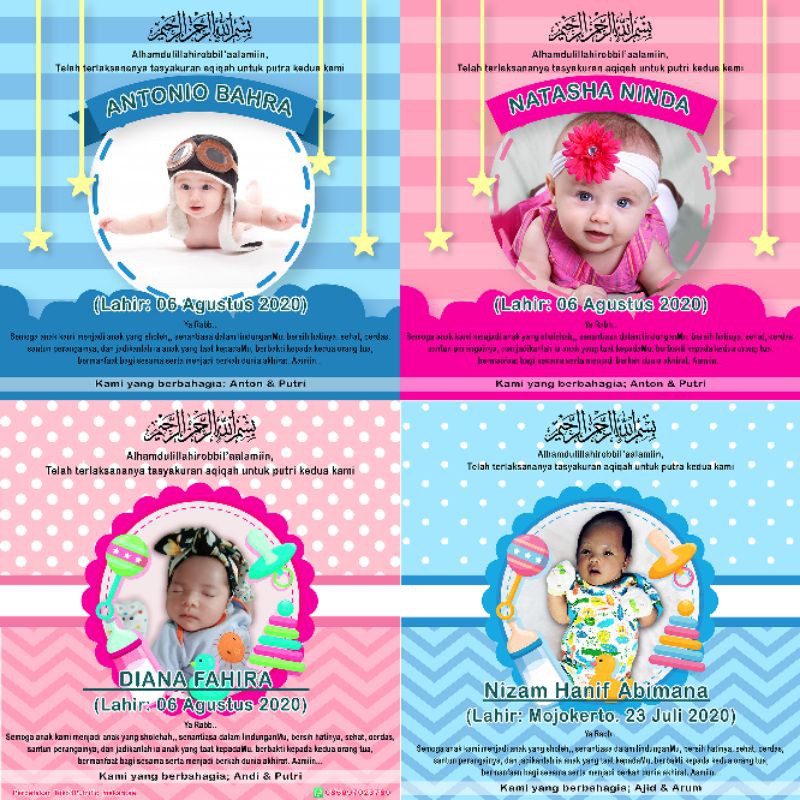 Desain Label Tasyakuran Aqiqah / Desain Foto Kelahiran