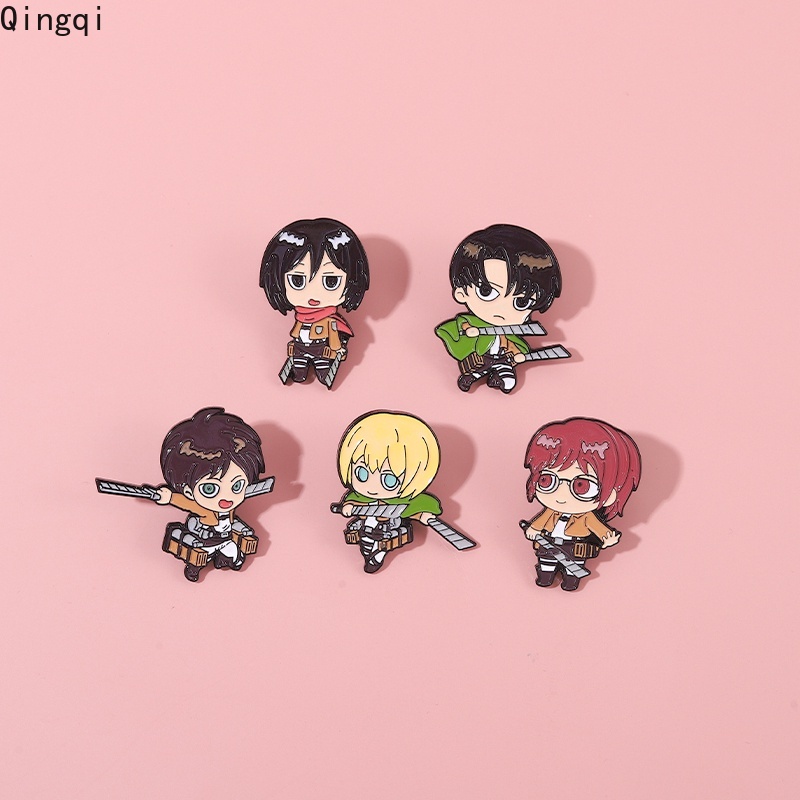 Bros Pin Enamel Desain Anime Attack on Titan Untuk Dekorasi Pakaian