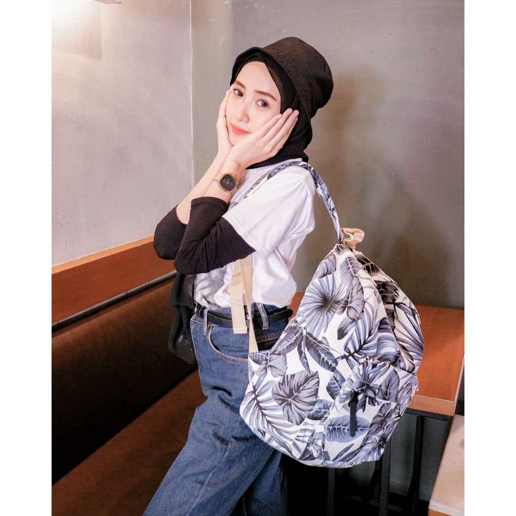 BACKPACK ABU DAUN // taskanvasbdg - tas kanvas - tas ransel wanita - tas gendong wanita