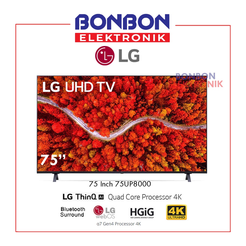 LG LED 75 Inch 75UP8000 SMART TV UHD 4K HDR MAGIC REMOTE 75UP8000PTB
