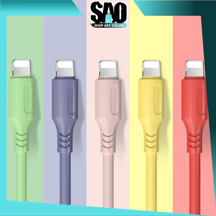 SAO - 5416 Kabel Data Type C Support Fast Charging / Kabel Data Lightning / Kabel Data Macaron / USB Type C &amp; Lightning