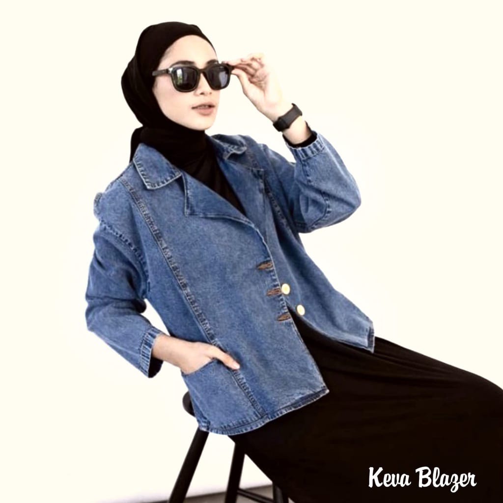 CARDIGAN JEANS KIMONO ALL SIZE JUMBO I KIMONO JEANS MOZARA KERUT I KARDI DENIM WANITA