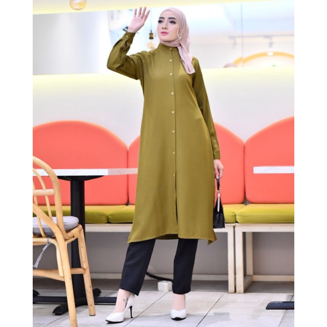 LONG TUNIK POLOS WANITA TUNIK BUSUI SHAKILA PREMIUM M,L,XL