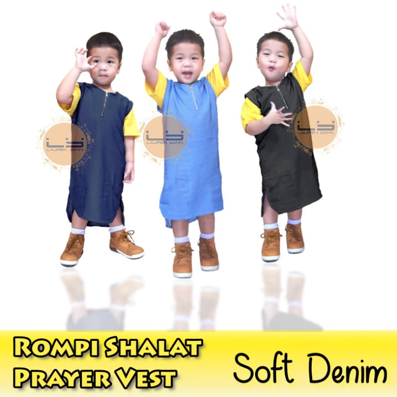 LY ELYE FASHION - ROMPI SHALAT SOFT DENIM ANAK REMAJA ATASAN MUSLIM LAKI-LAKI
