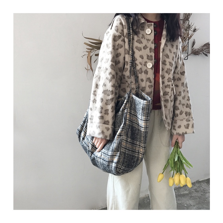 KOREAN RETRO PLAID PATTERN BIG JUMBO TOTE BAG / Vintage Tartan Korean Totebag / Tas Korea Kotak Kotak besar / shoulder bag