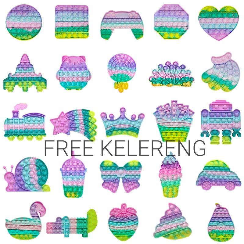 (TERBARU) POP IT SERI PASTEL KARAKTER POP IT RAINBOW PASTEL MURAH KARAKTER-1