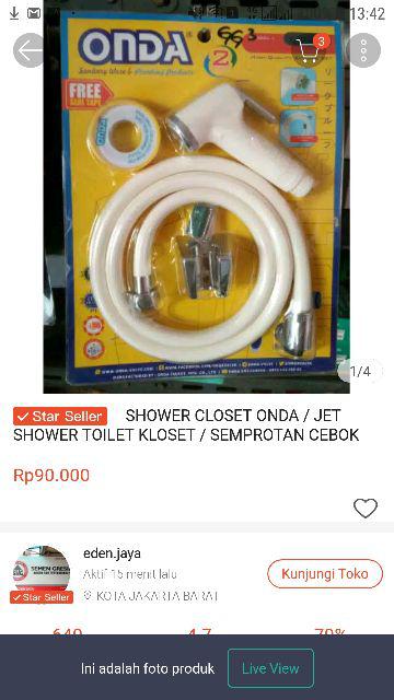 Shower Closet Onda / Jet Shower Toilet Kloset / Semprotan Cebok