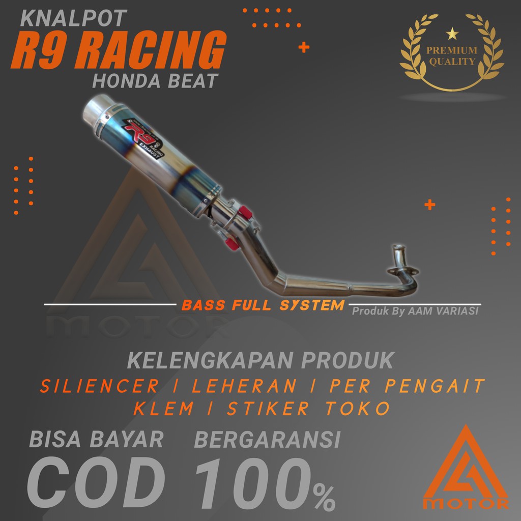 Knalpot R9 Beat Fi Karbu Street Esp 2020 2021 New inlet 38 Racing Road Race Bobokan