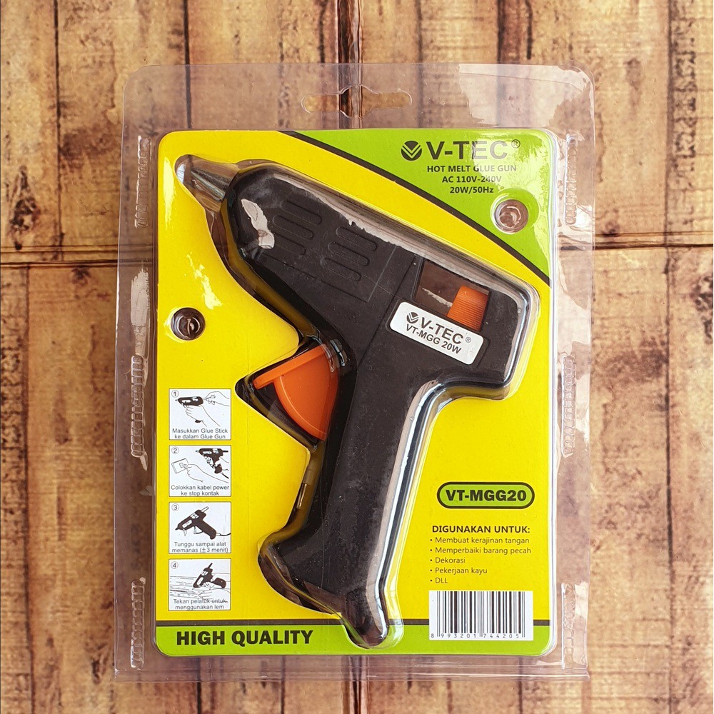 Alat Lem Tembak Glue Gun V-Tec 20 Watt Tanpa On/Off