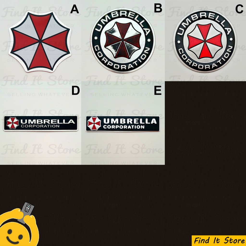 Emblem Umbrella Corporation Resident Evil 3D Sticker Alumunium Metal