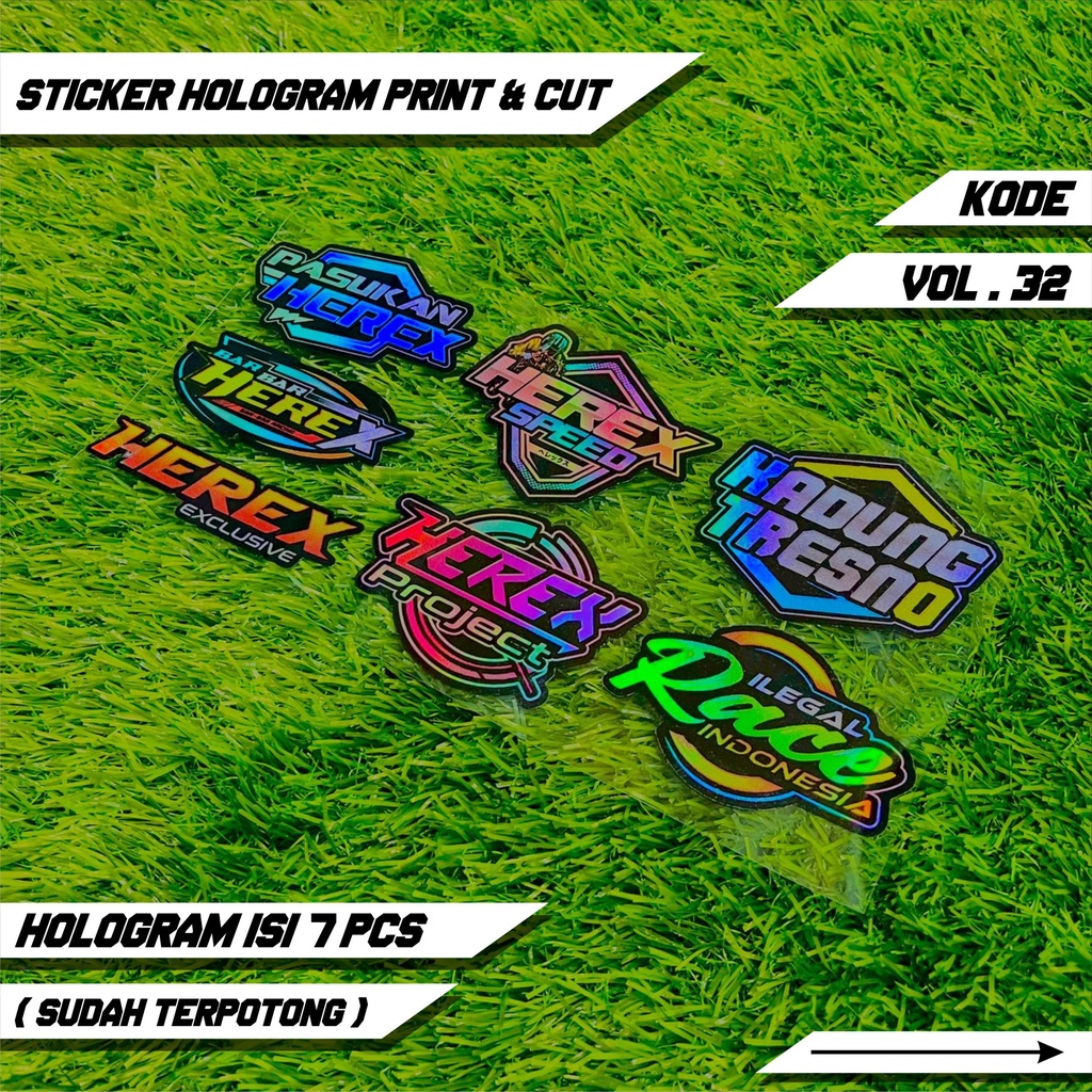 Sticker Racing Hologram Pack Print &amp; Cut Sticker Motor