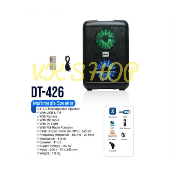 SPEAKER PORTABLE DAT DT426 / DAT DT-426 BLUETOOTH