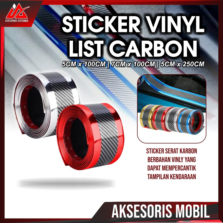 STIKER VINYL Anti Gores Multifungsi Sticker Carbon 3D Dekorasi Aksesoris Interior Mobil