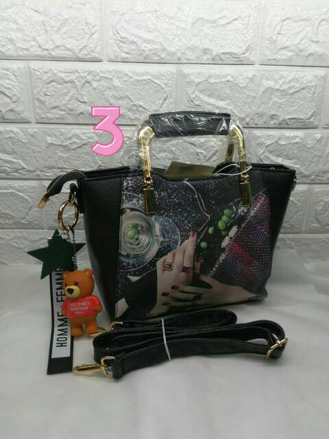 Tas fashion import lukis / fashion bag / tas tenteng