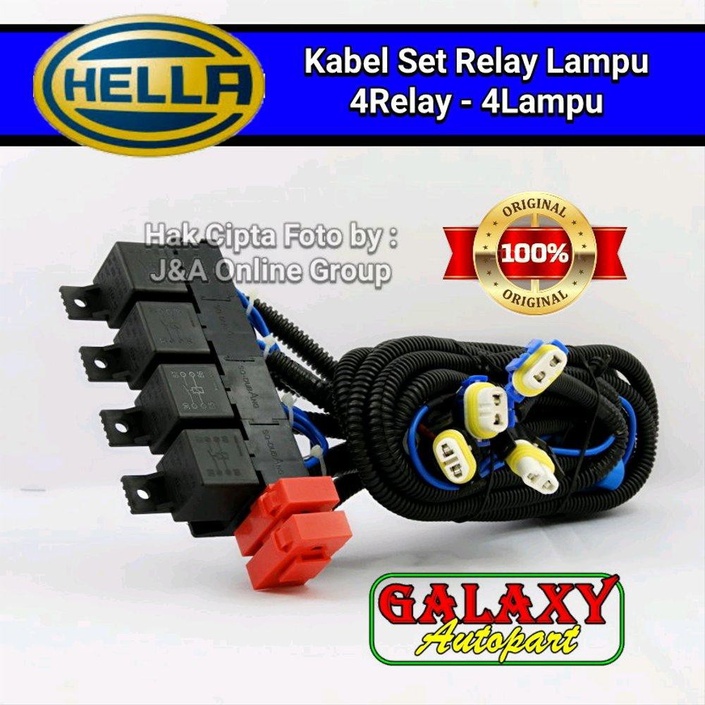 Kabel Relay 4 Relay 4 Lampu Single Beam - H1 . H7 . H11 . HB3 . HB4
