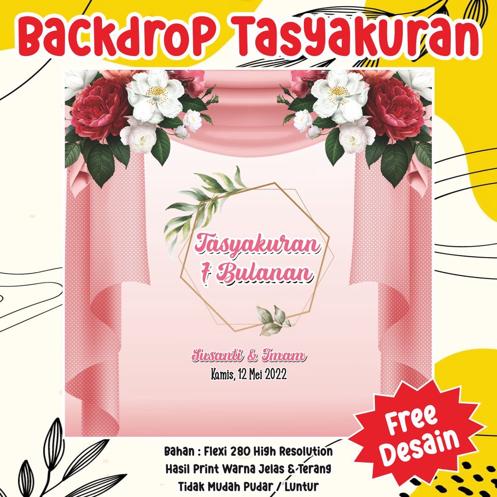 Spanduk / Banner / Backdrop Custom Tasyakuran kehamilan / banner kelahiran / banner aqiqah / banner 