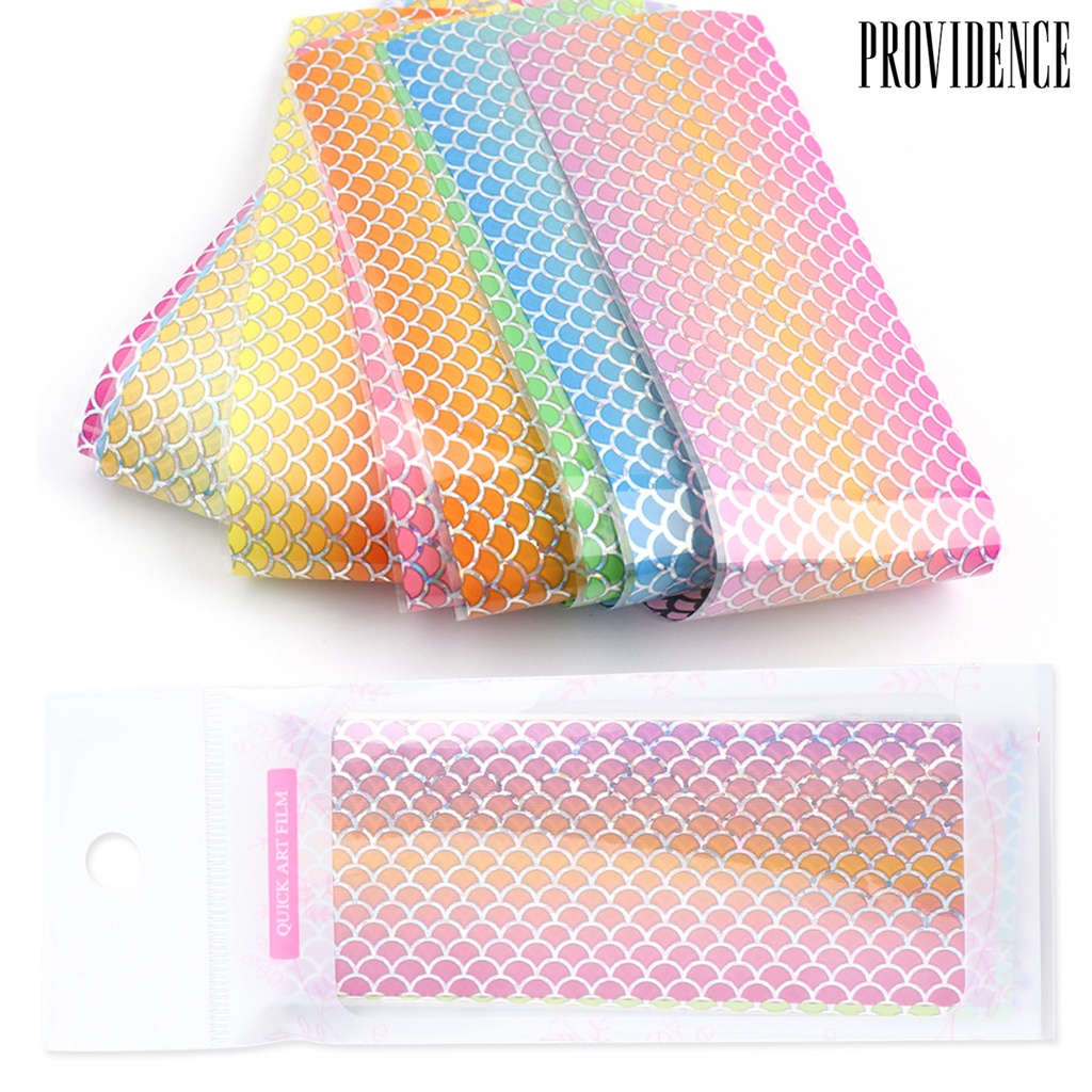 Providence 10Pcs/Set Nail Mermaid Decals Squama Style DIY Colorful Nail Foil Fish Scales Gradient Transfer for Manicure