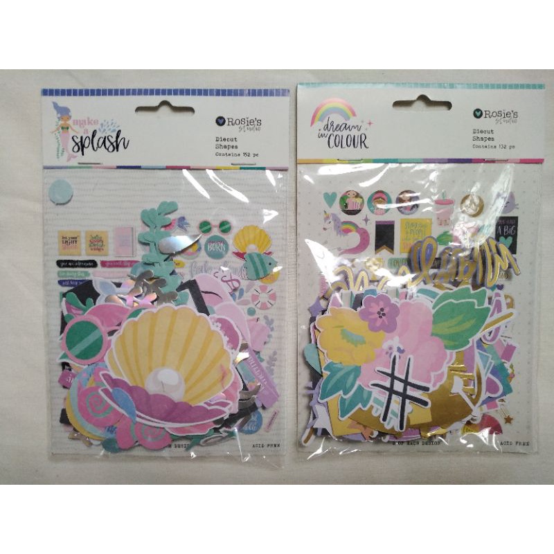 scrapbook craft paper gambar mermaid unicorn siap pakai 132 pcs