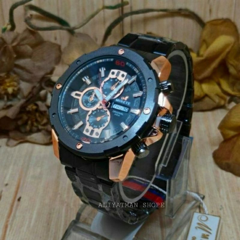 JAM TANGAN PRIA IMPORT MIRETE WATER RESISTANT 3M FREE BOX EXKLUSIF