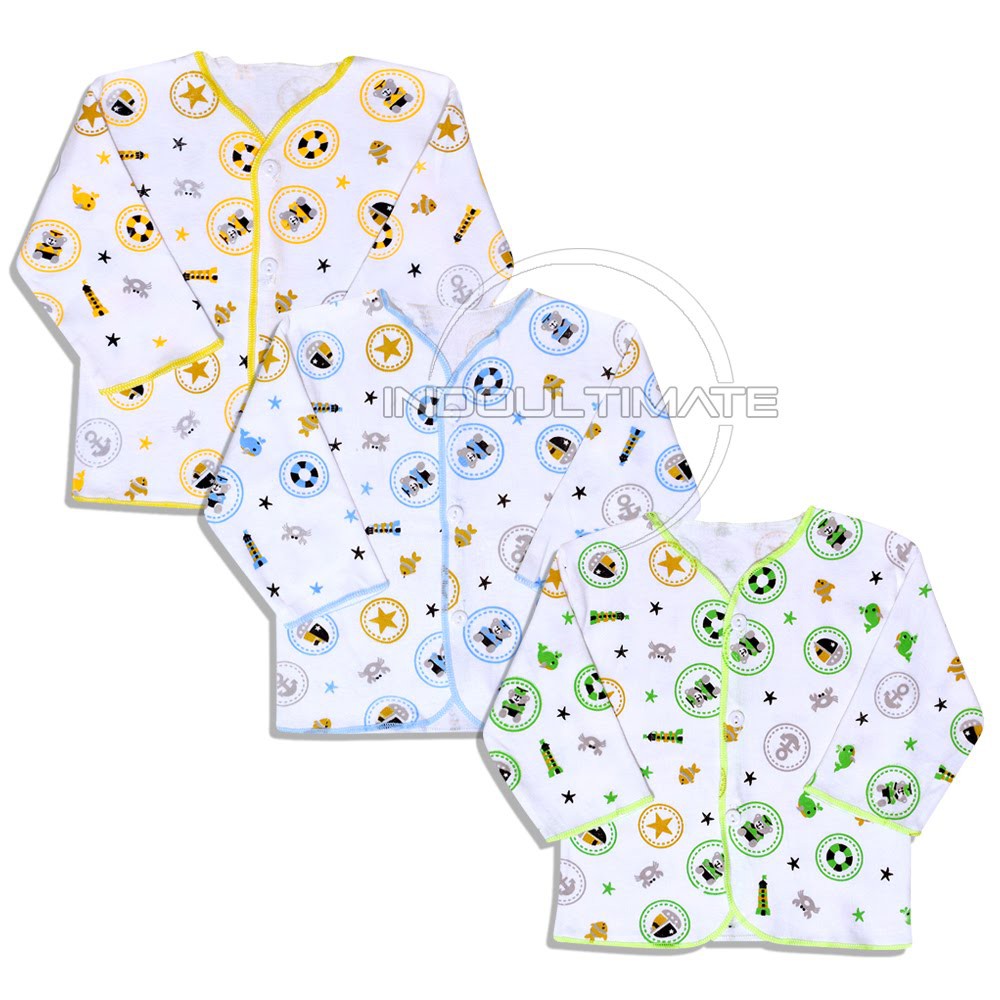 Baju Bayi DIPFY Double Knit Pakaian Kaos Atasan Lengan Panjang Bayi Newborn Baru Lahir BC-04-1