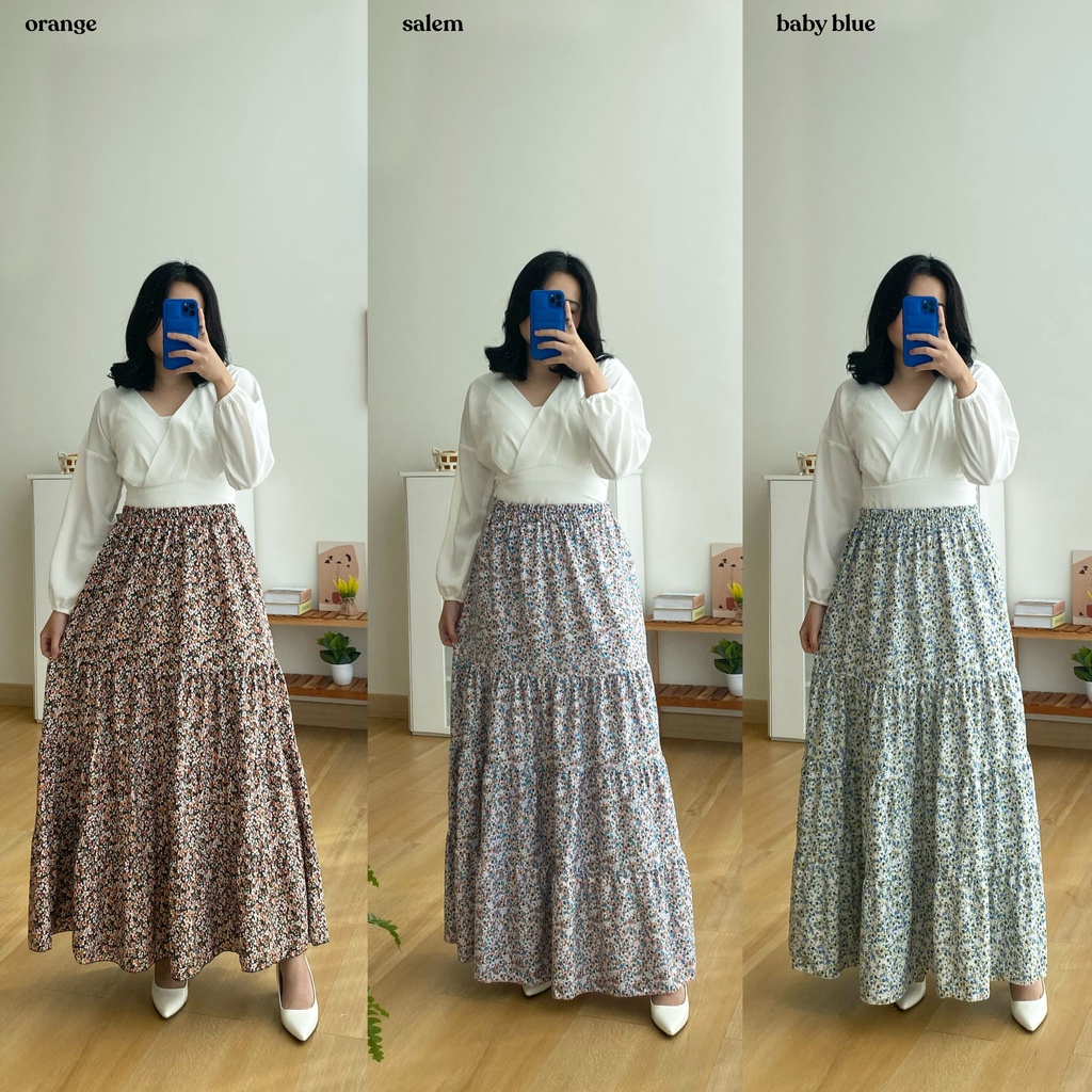 YURIM - ROK SUSUN MAXI MOTIF BUNGA BAHAN HYGET PREMIUM