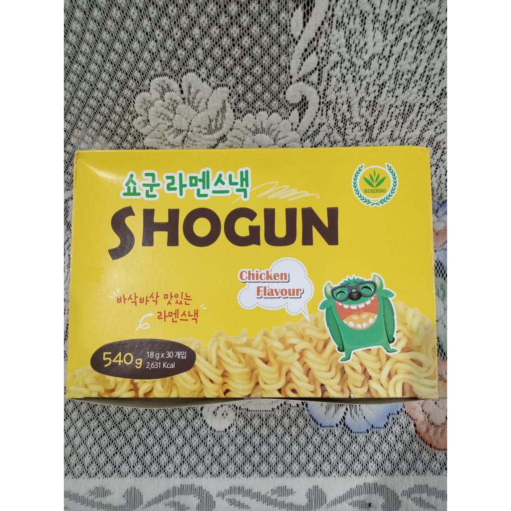 

SHOGUN Snack Noodle Chicken Flavour 1 box isi 30 bungkus mie/Snack Mie