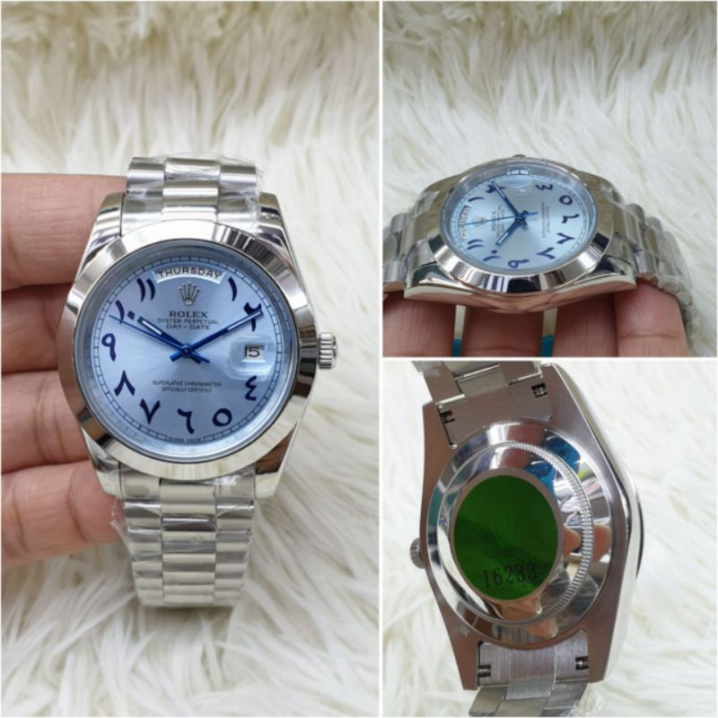 jam tangan pria rolex day date automatic all stainless kualitas original